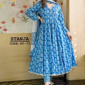 Linen Printed 3 Piece (Blue)